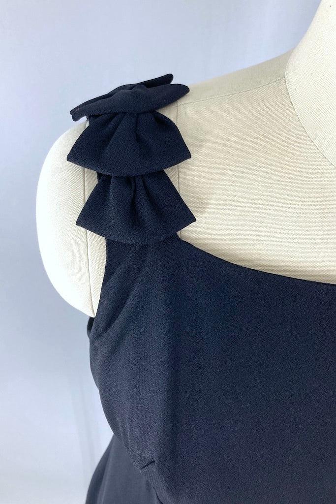 Vintage 1960s Black Cocktail Dress-ThisBlueBird