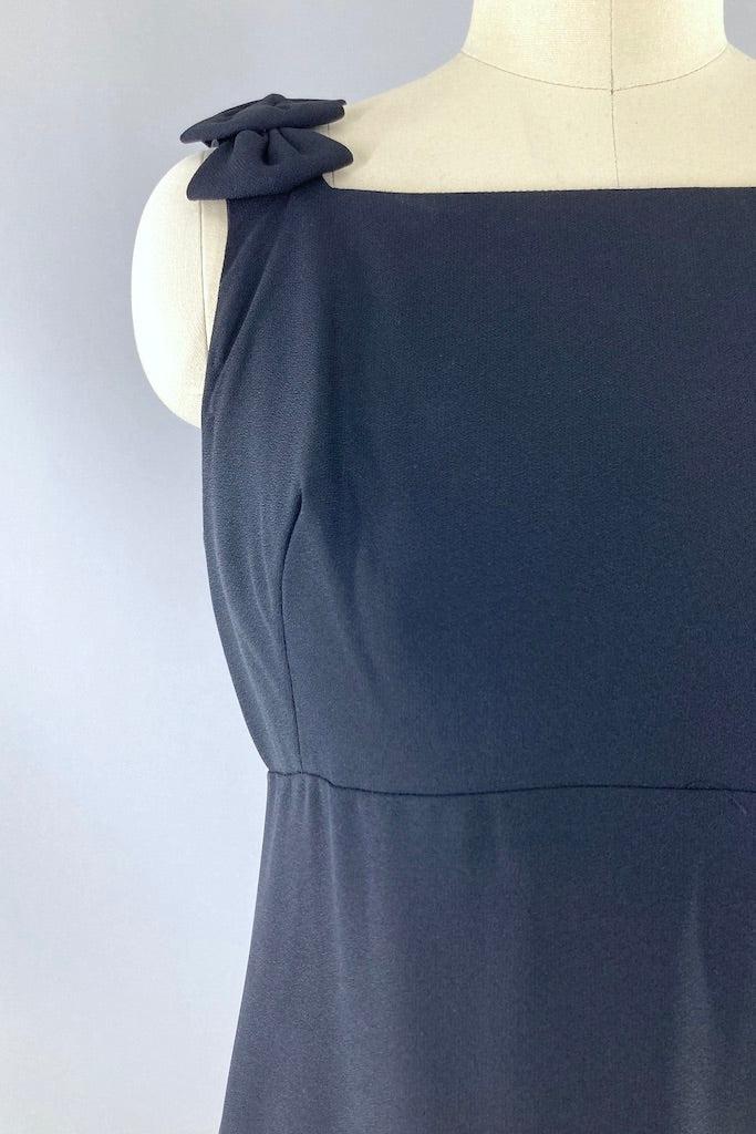 Vintage 1960s Black Cocktail Dress-ThisBlueBird