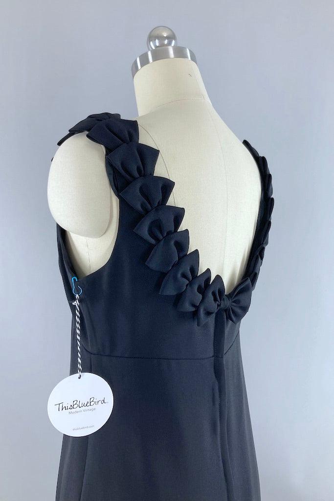 Vintage 1960s Black Cocktail Dress-ThisBlueBird
