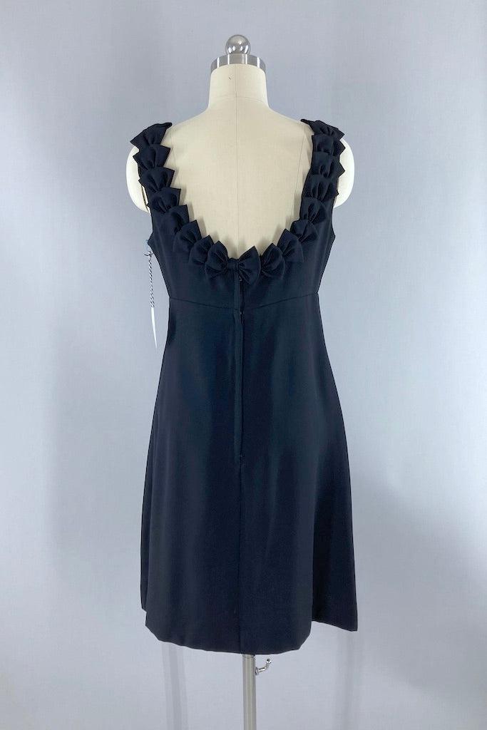 Vintage 1960s Black Cocktail Dress-ThisBlueBird