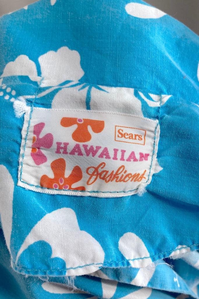 Vintage 1960s Blue Hawaiian Shirt-ThisBlueBird