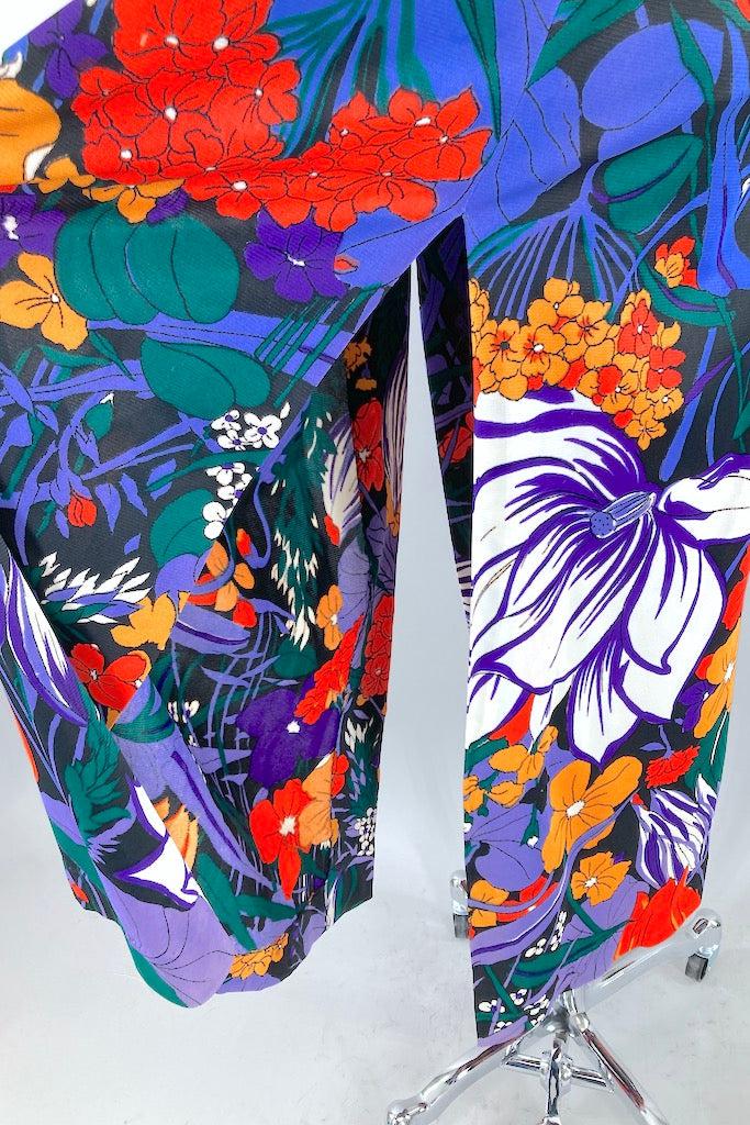 Vintage 1960s Floral Vietnamese Ao Dai Dress-ThisBlueBird