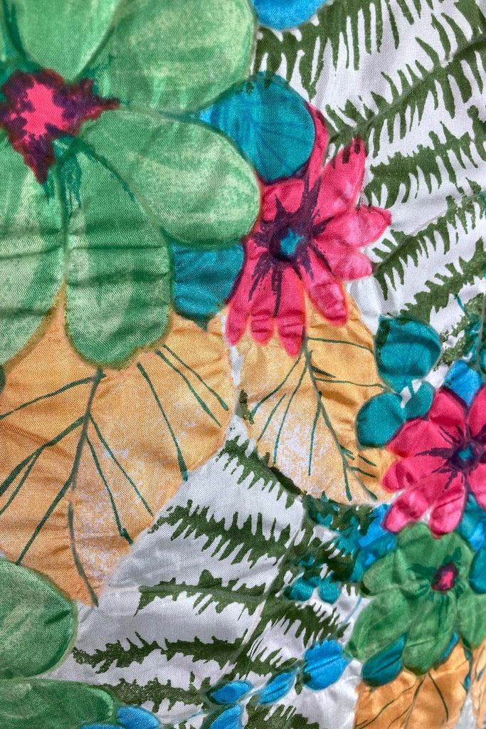 Vintage 1960s Green Floral Print Jacket-ThisBlueBird