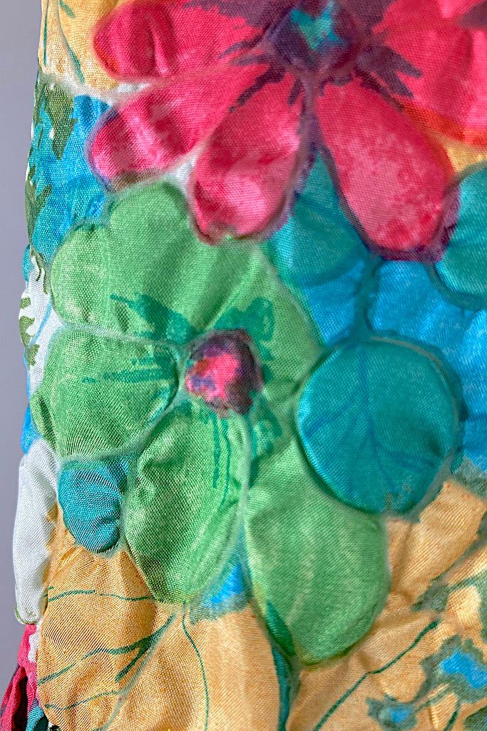 Vintage 1960s Green Floral Print Jacket-ThisBlueBird