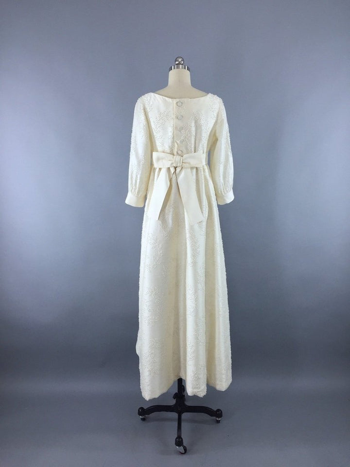 Vintage Ivory Pearl Beaded Wedding Dress – ThisBlueBird