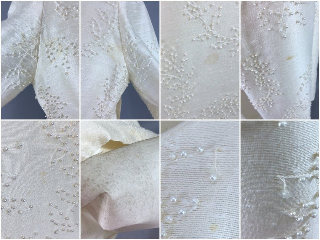 Vintage 1960s Ivory Pearl Beaded Wedding Dress - ThisBlueBird