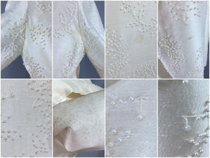 Vintage 1960s Ivory Pearl Beaded Wedding Dress - ThisBlueBird