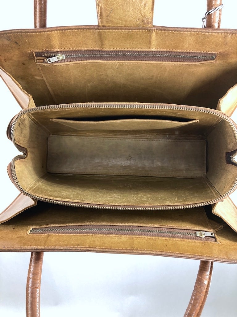Vintage 1960s Mexican Cactus Leather Handbag-ThisBlueBird