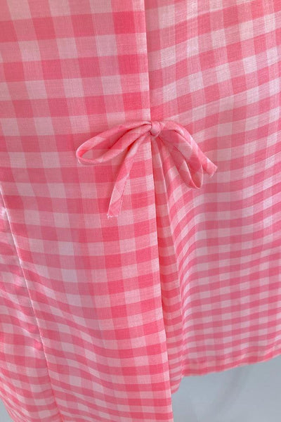 Vintage 1960s Pink Gingham Scooter Dress-ThisBlueBird