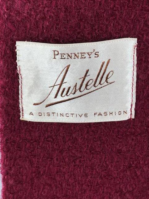 Vintage 1960s Red Winter Coat with Brown Mink Fur Collar - ThisBlueBird