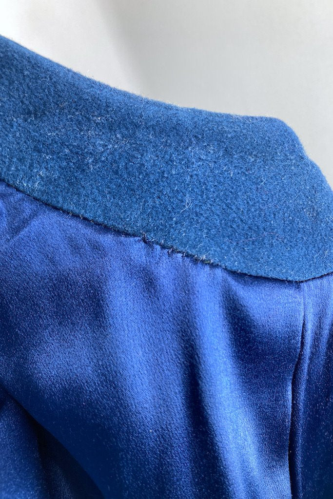 Vintage 1960s Sapphire Blue Coat-ThisBlueBird