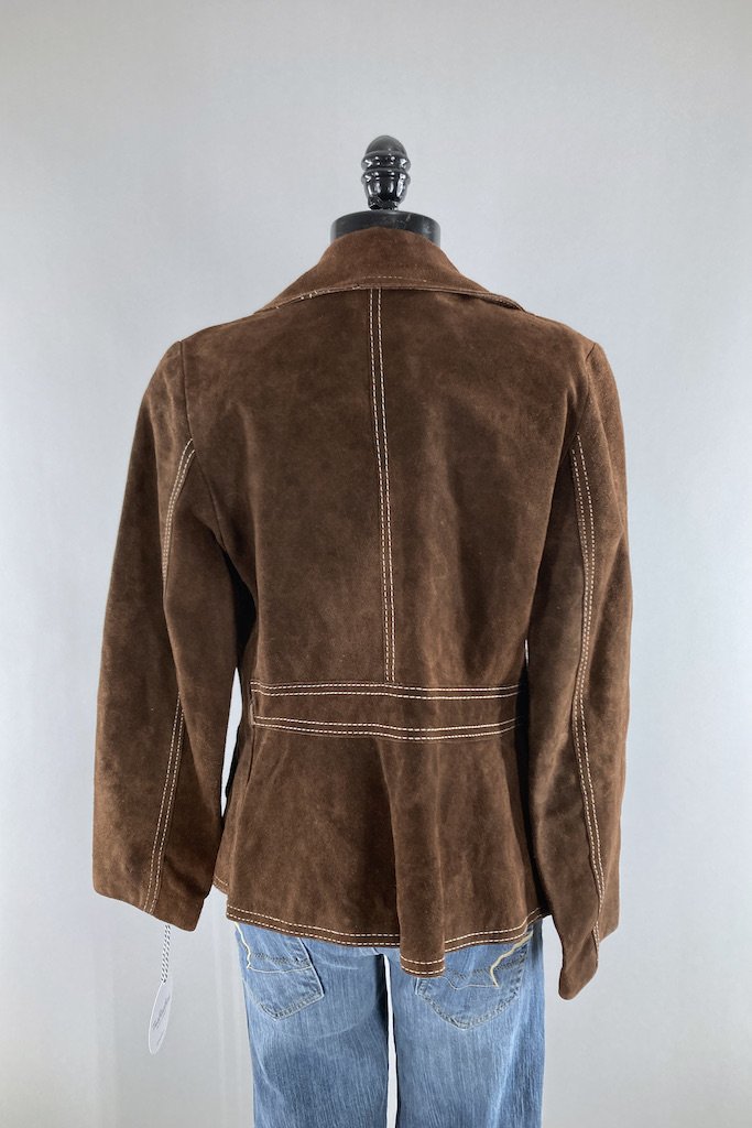 Vintage 1970s Brown Suede Jacket-ThisBlueBird