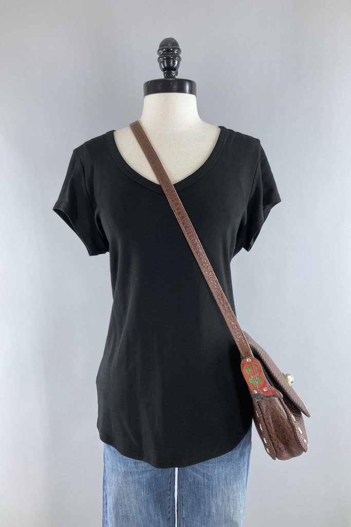 Vintage 1970s Cowgirl Boots Leather Purse-ThisBlueBird