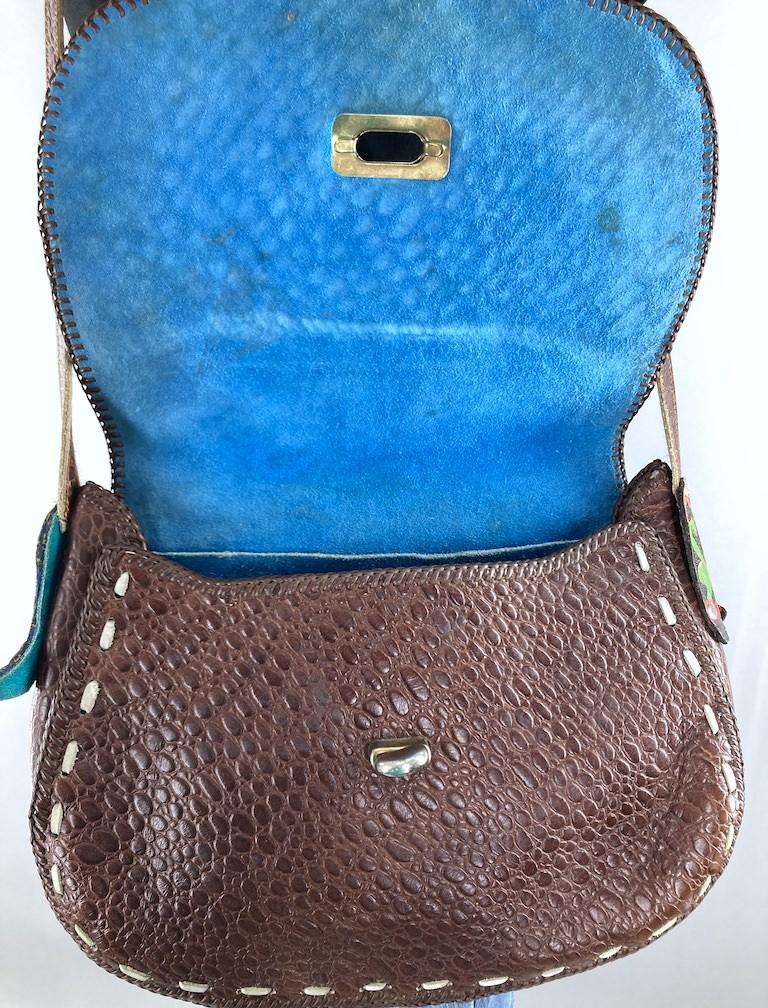 Vintage 1970s Cowgirl Boots Leather Purse-ThisBlueBird