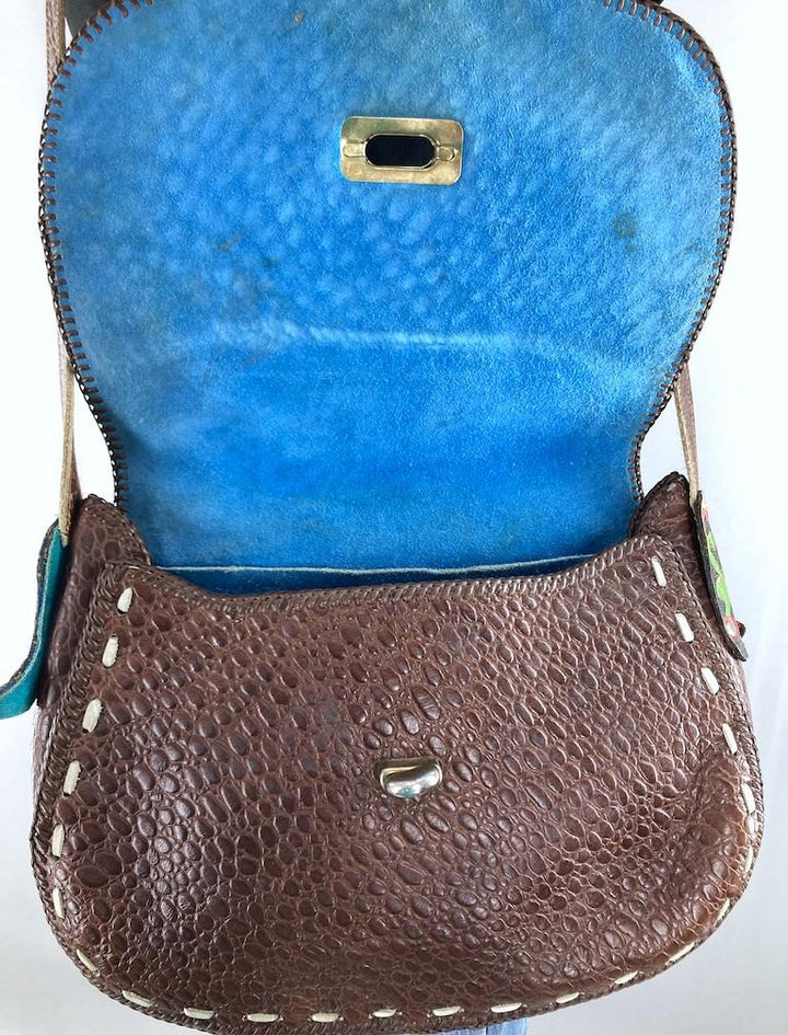Vintage 1970s Cowgirl Boots Leather Purse-ThisBlueBird