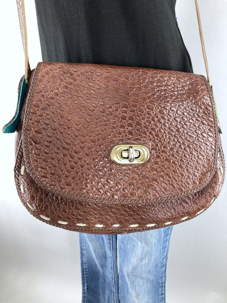 Vintage 1970s Cowgirl Boots Leather Purse-ThisBlueBird