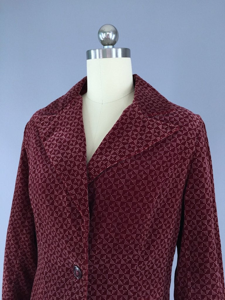 Vintage 1970s Velvet Blazer Riding Jacket by F. A. Chatta - ThisBlueBird