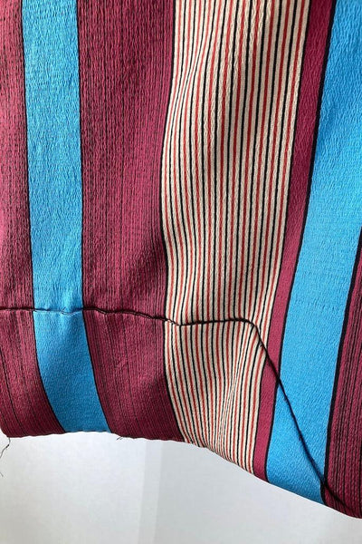 Vintage 30s Aqua Striped Silk Kimono-ThisBlueBird