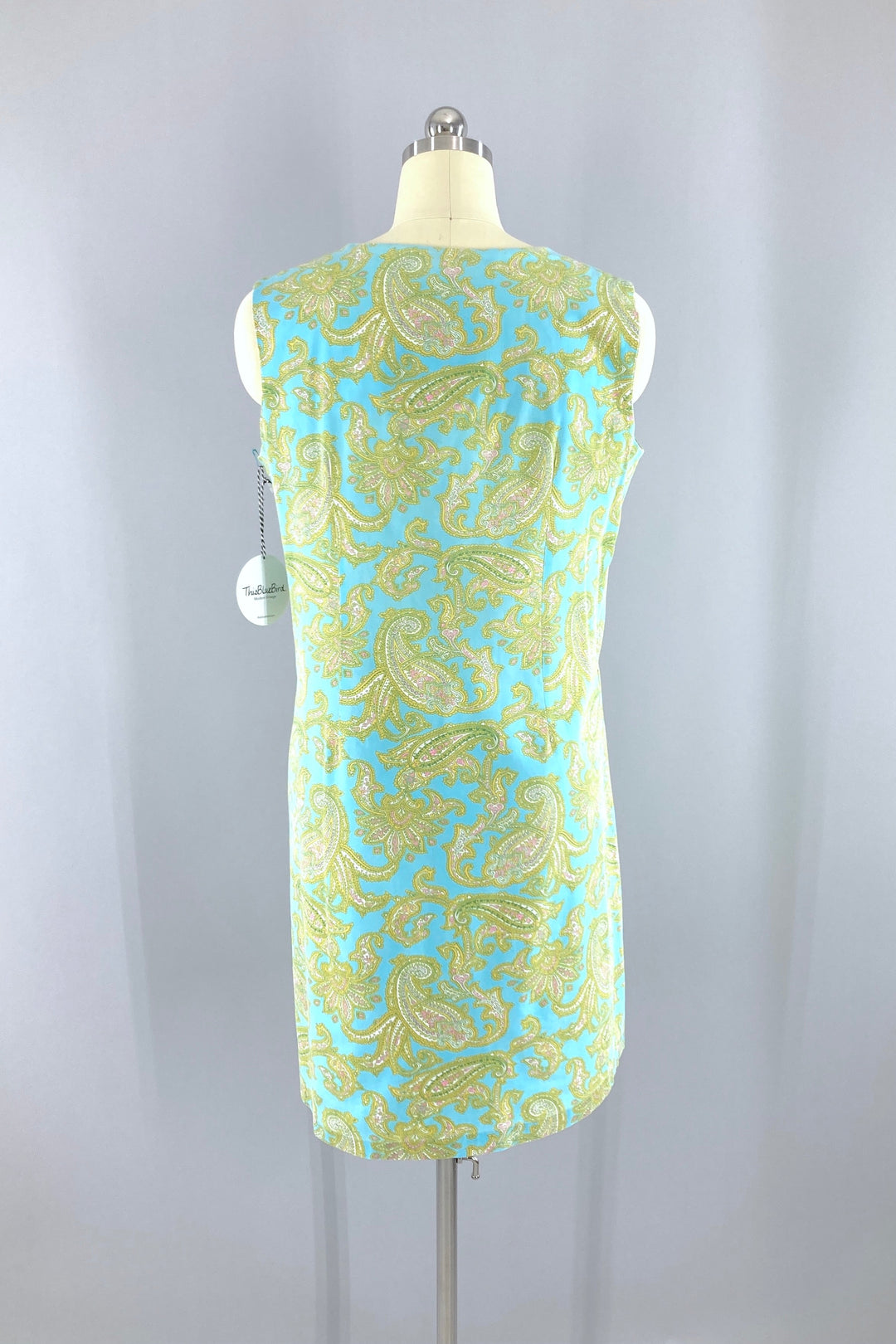 Vintage 60s Aqua Paisley Sundress-ThisBlueBird