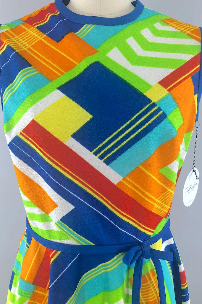 Vintage 60s Geometric Print Sundress-ThisBlueBird