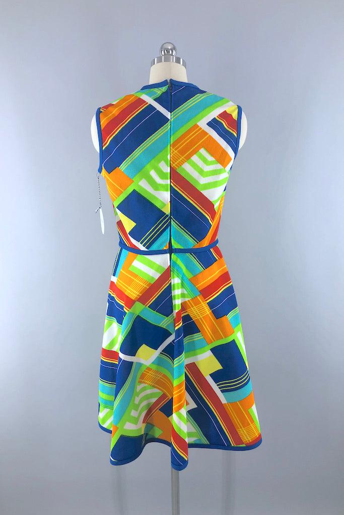 Vintage 60s Geometric Print Sundress-ThisBlueBird