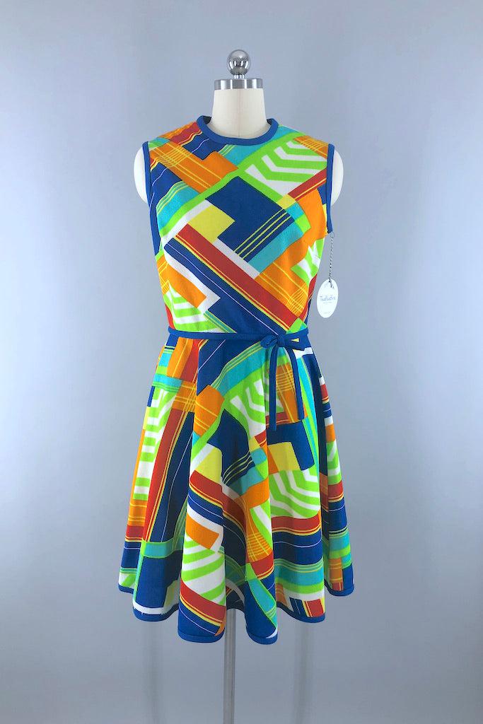 Vintage 60s Geometric Print Sundress-ThisBlueBird
