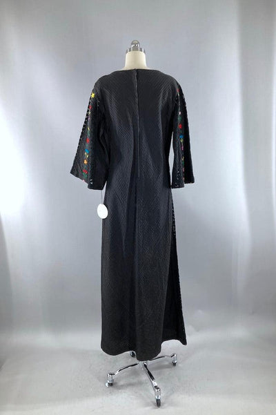 Vintage 60s Hippie Embroidered Maxi Dress-ThisBlueBird