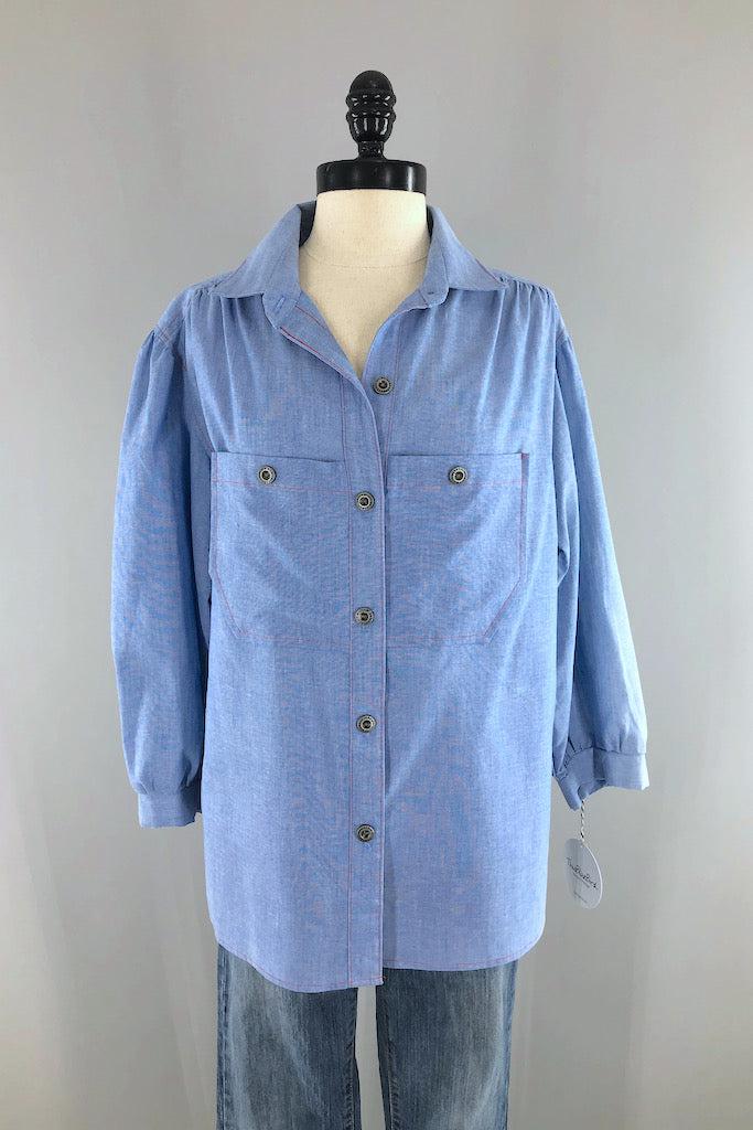 Vintage 70s Chambray Denim Shirt-ThisBlueBird