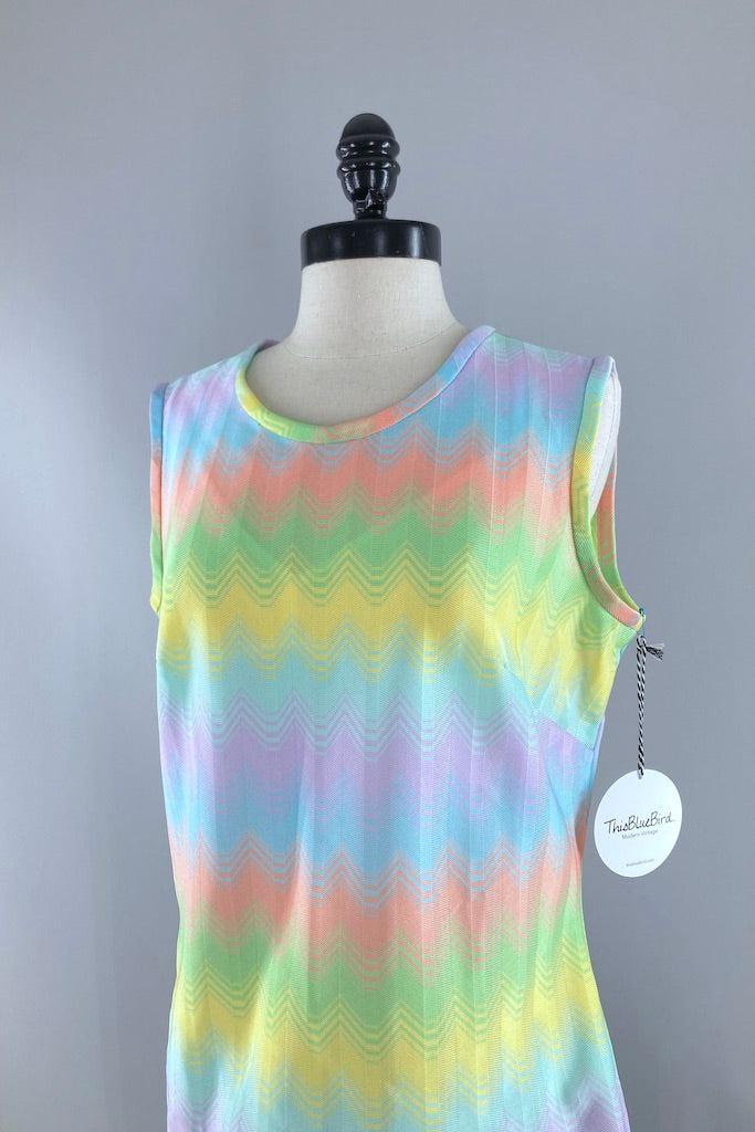 Vintage 70s Pastel Rainbow Top-ThisBlueBird