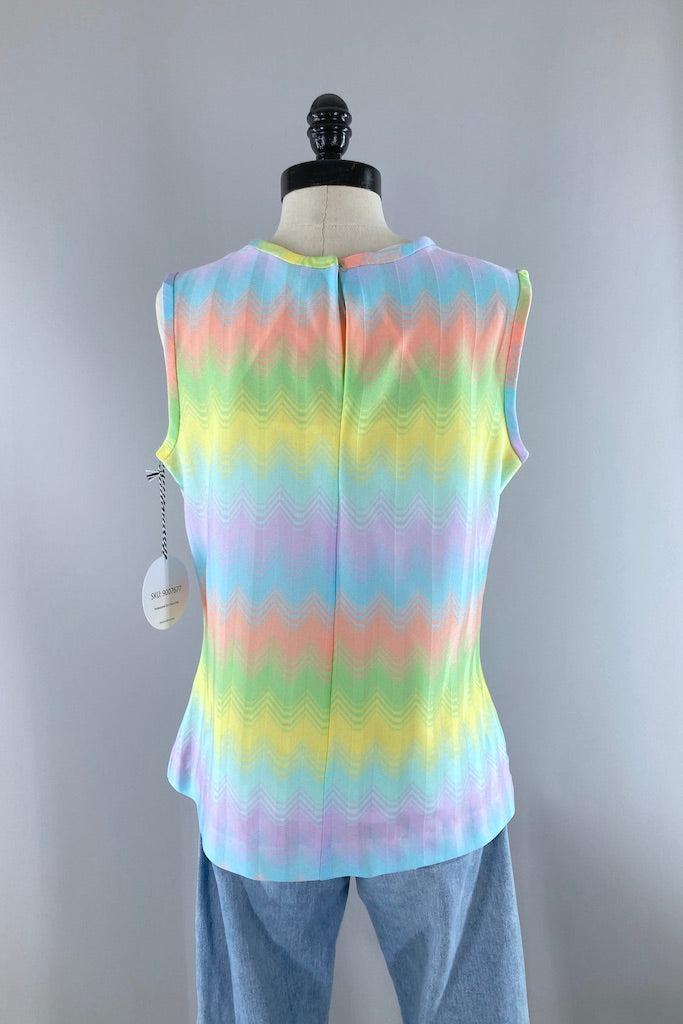 Vintage 70s Pastel Rainbow Top-ThisBlueBird