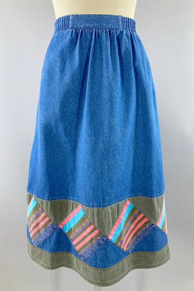 Vintage '80s Denim Skirt-ThisBlueBird