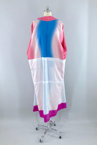 Vintage 80s Pink & Blue Ombre Kimono-ThisBlueBird