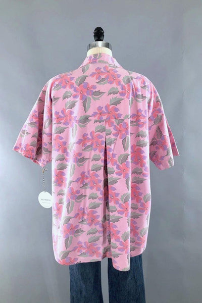 Vintage 80s Pink Hawaiian Shirt-ThisBlueBird
