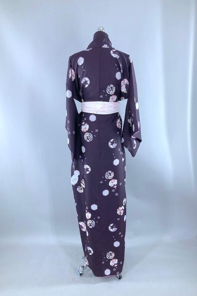 Vintage 80s Purple Floral Kimono-ThisBlueBird
