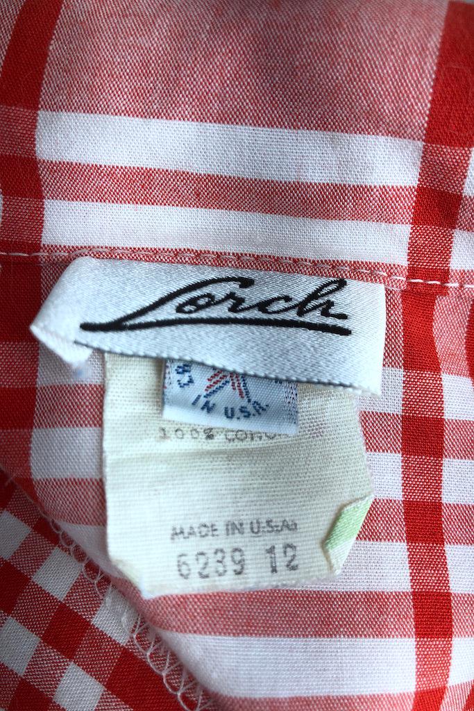Vintage 80s Red Plaid Summer Shirt-ThisBlueBird