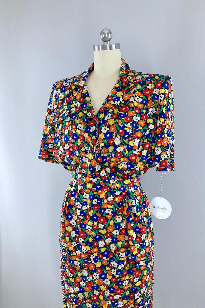 Vintage 80s Valentino Day Dress-ThisBlueBird