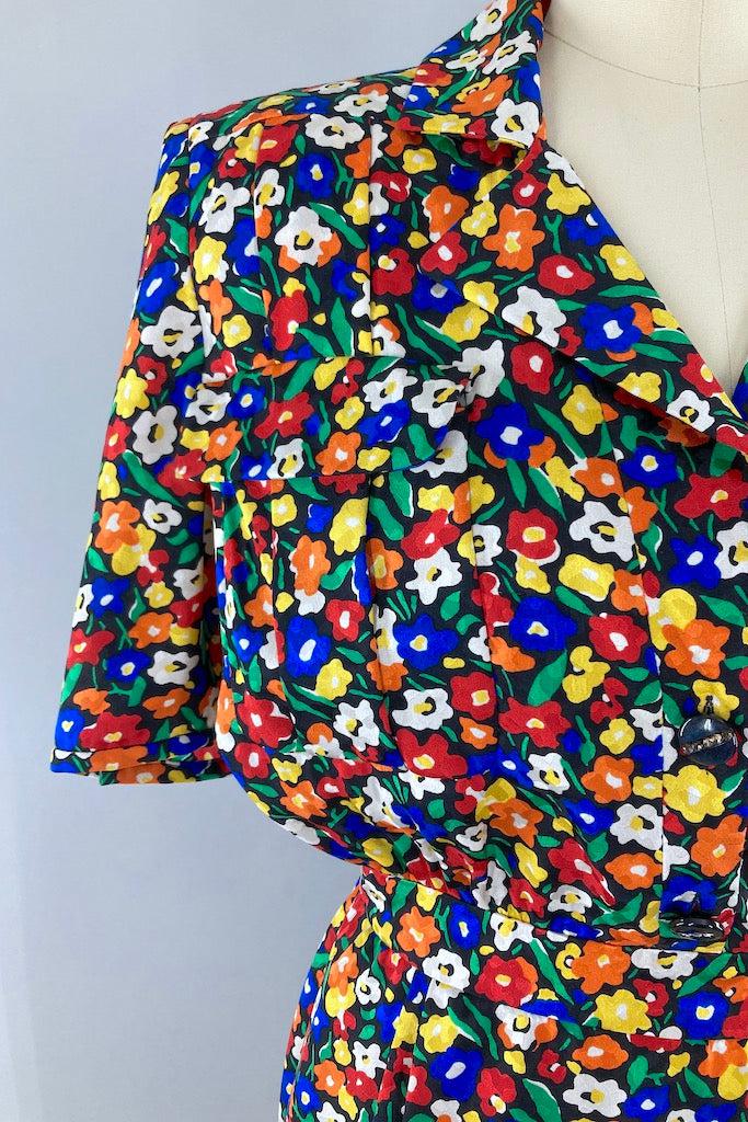 Vintage 80s Valentino Day Dress-ThisBlueBird