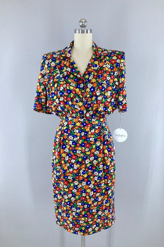 Vintage 80s Valentino Day Dress-ThisBlueBird