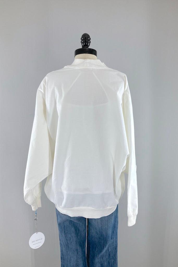 Vintage 80s White Cotton Jacket-ThisBlueBird