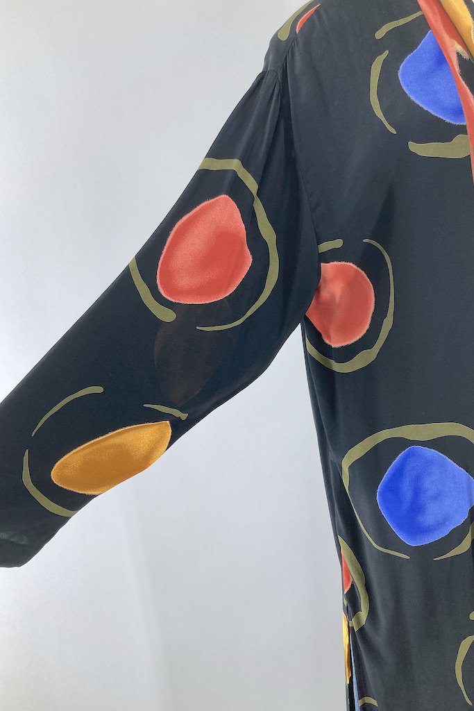 Vintage Abstract Print Duster Jacket-ThisBlueBird