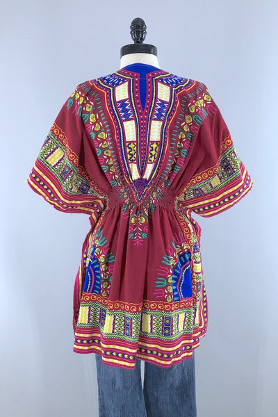 Vintage African Print Cotton Tunic-ThisBlueBird - Modern Vintage