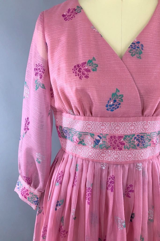 Vintage Alfred Shaheen Orchid Pink Dress-ThisBlueBird