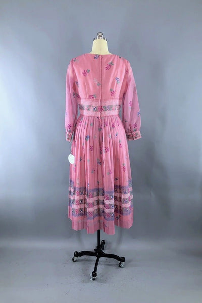 Vintage Alfred Shaheen Orchid Pink Dress-ThisBlueBird