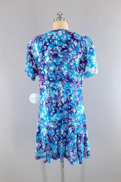 Vintage Aqua Bali Batik Dress-ThisBlueBird