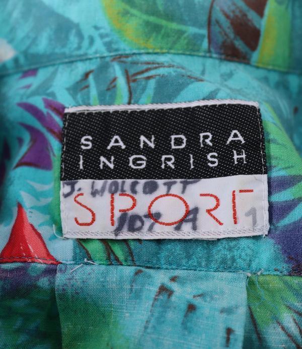 Vintage Tropical Shirt / Aqua Blue Flamingos Hawaiian Print - ThisBlueBird
