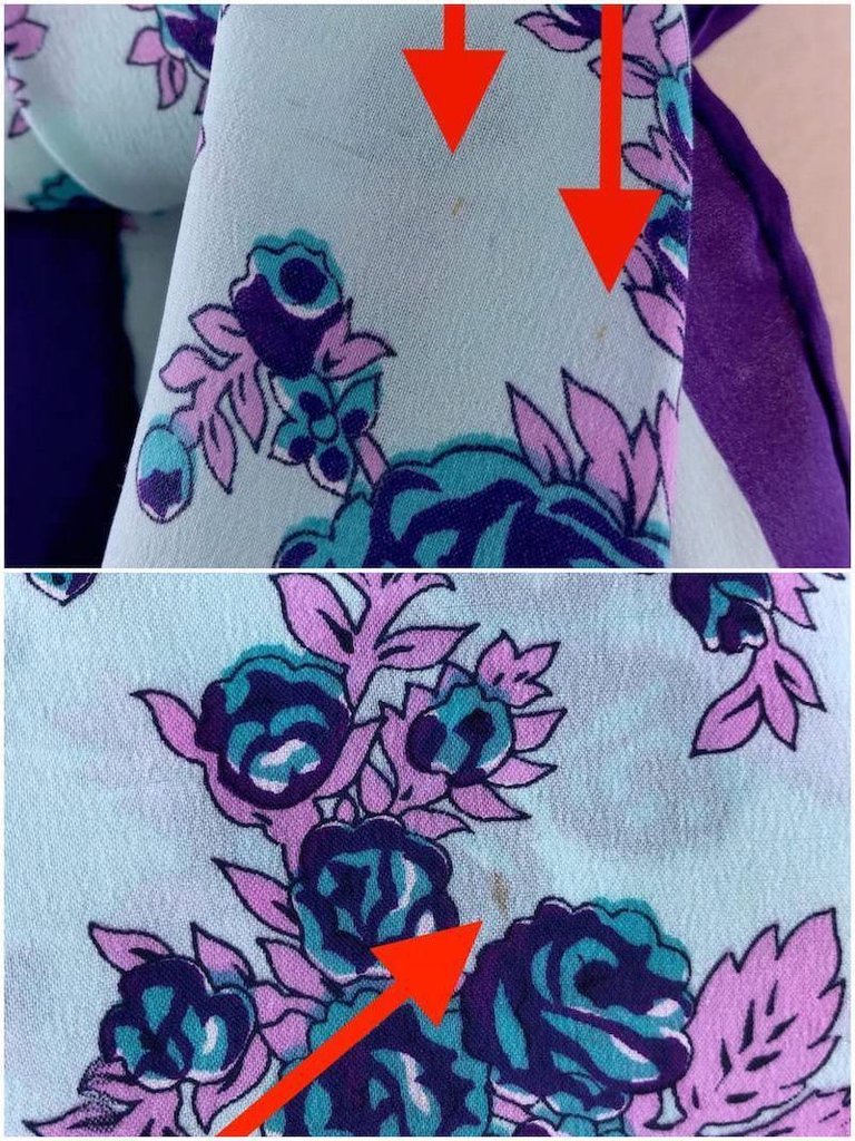 Vintage Aqua &amp; Purple Floral Print Scarf-ThisBlueBird - Modern Vintage