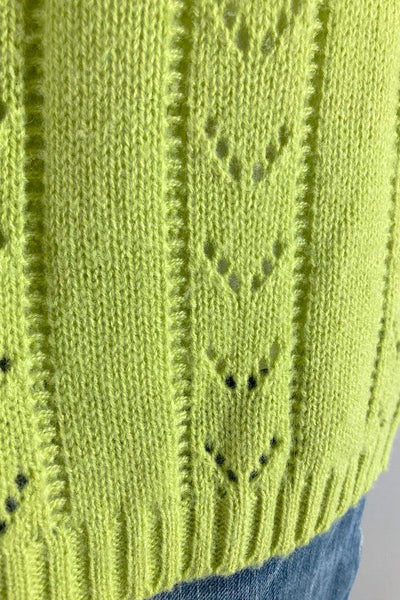 Vintage Avocado Green Cardigan Sweater-ThisBlueBird