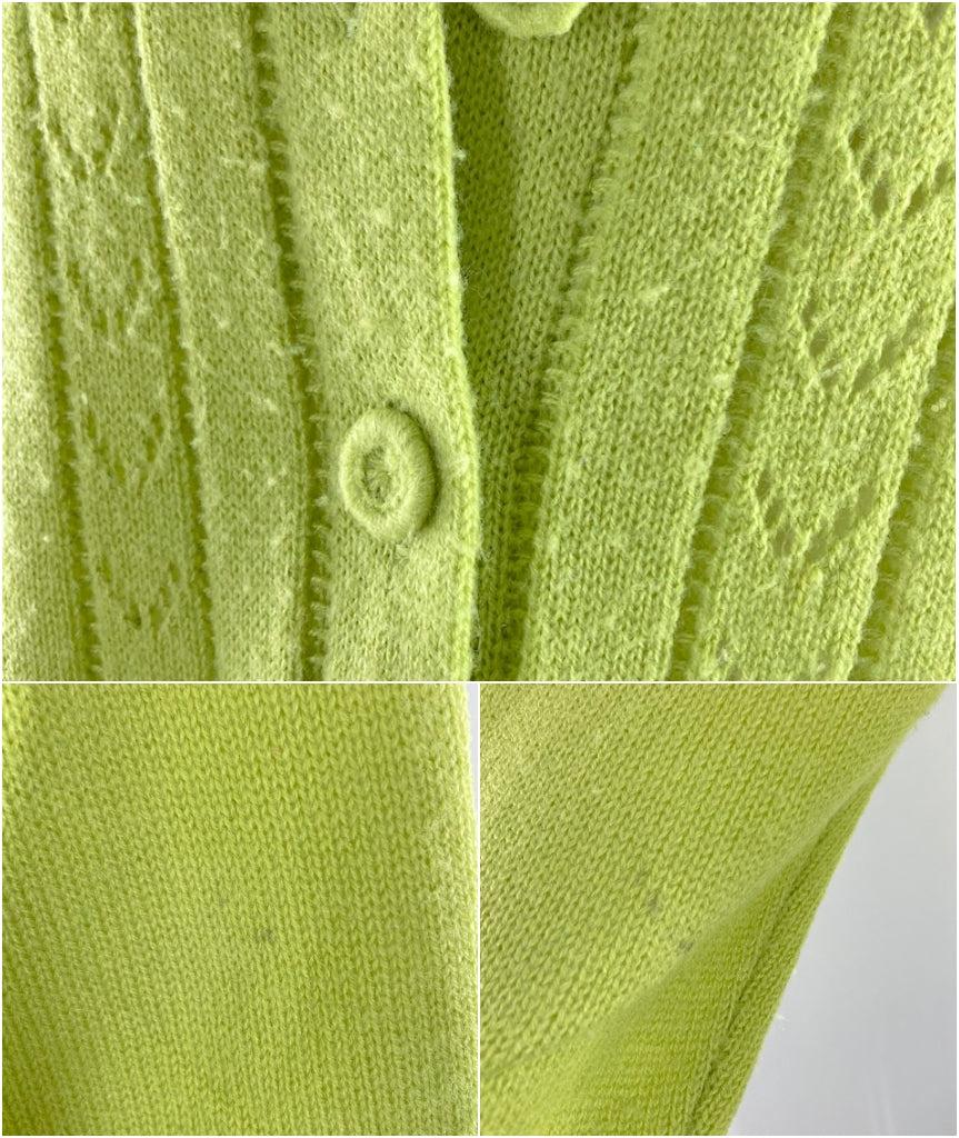 Vintage Avocado Green Cardigan Sweater-ThisBlueBird