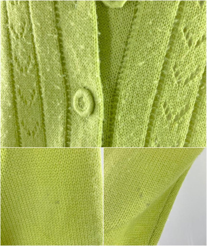 Vintage Avocado Green Cardigan Sweater-ThisBlueBird