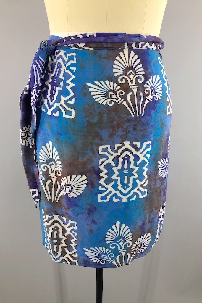 Vintage Bali Batik Wrap Skirt-ThisBlueBird - Modern Vintage